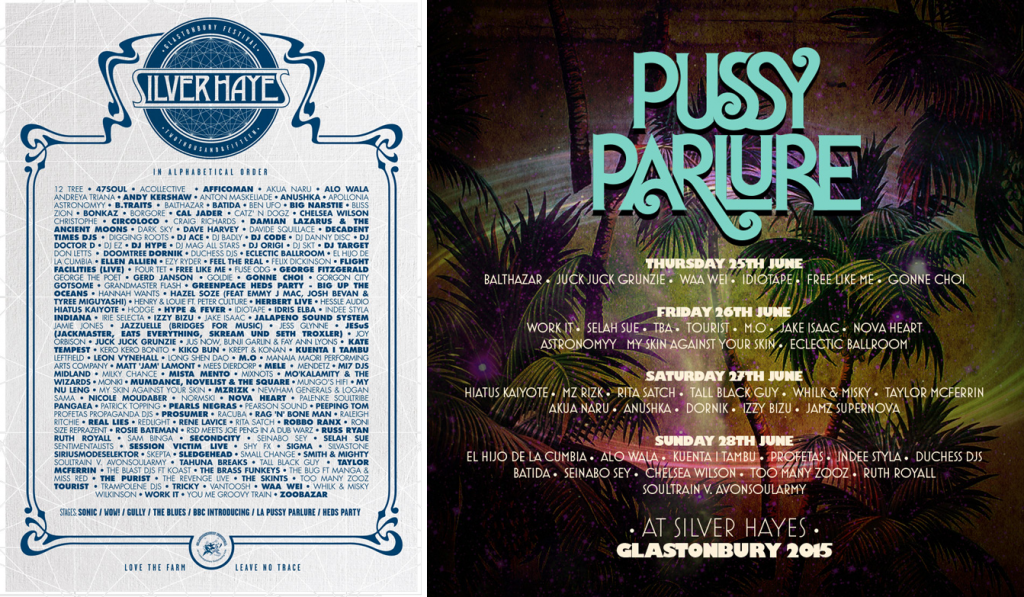 Glastonbury Silver Hayes & Pussy Parlure line up