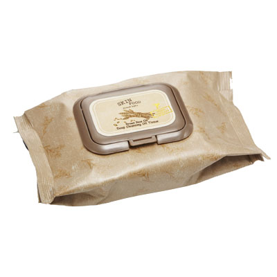 The Skinfood Brown Rice Oil Cleansing Tissue contains nourishing rice for effortless, quick cleansing. 