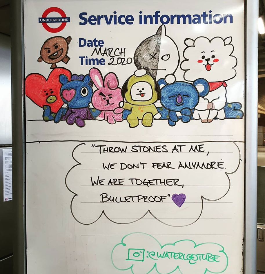 News Waterloo Station Posts Bts On Service Board Unitedkpop